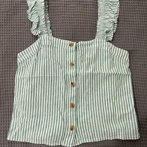 J Crew Factory ruffle strap top size M